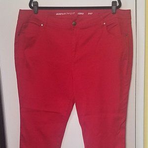 Avenue Red Skinny Denim Pants